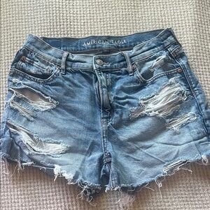 American Eagle Outfitters Distressed Light Blue Denim Cutoff Shorts